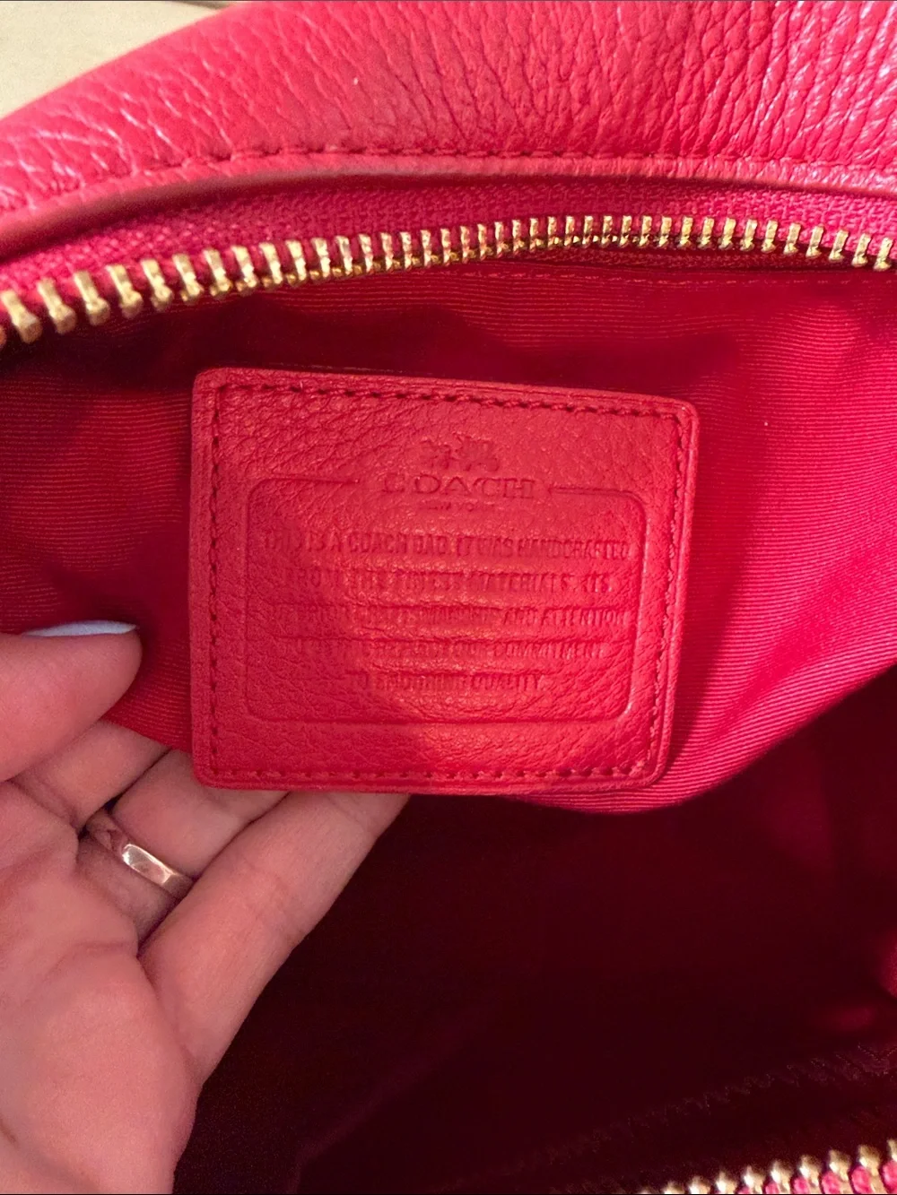 Coach Women's Red Leather Shoulder Bag